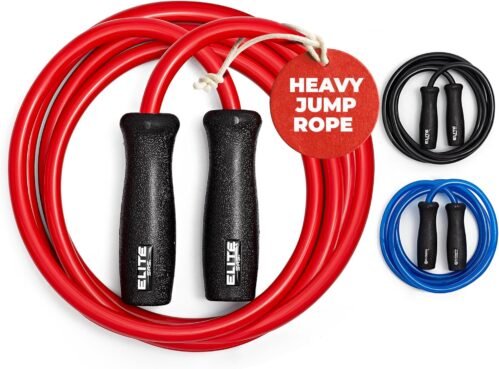 Elite Jumps Muay Thai 2.0 Weighted Jump Rope – Designed for High-Intensity Training, Muay Thai, & MMA Workouts – Heavy 1.3lb PVC Jump Ropes for Fitness