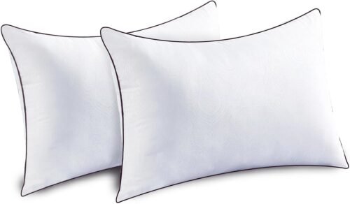 JOLLYVOGUE Bed Pillows Standard Size Set of 2, Cooling and Supportive Full Pillow 2 Pack for Side and Back Sleepers, Down Alternative Hotel Collection Sleeping Pillows, 26×20 Inches