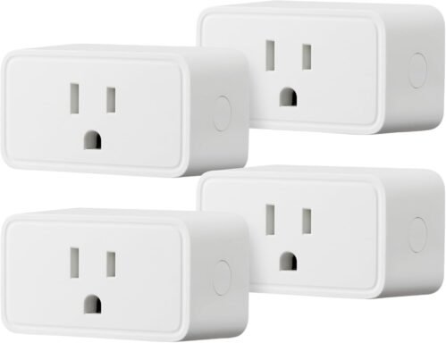 Amazon Basics Smart Plug, Works with Alexa Only, 2.4 GHz Wi-Fi, No Hub Required, 4 Pack, White