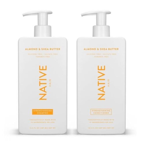 Native Shampoo and Conditioner Contain Naturally Derived Ingredients| All Hair Type Color & Treated, Fine to Dry Damaged, Sulfate & Dye Free – Almond & Shea Butter, 16.5 fl oz each (2 pack)