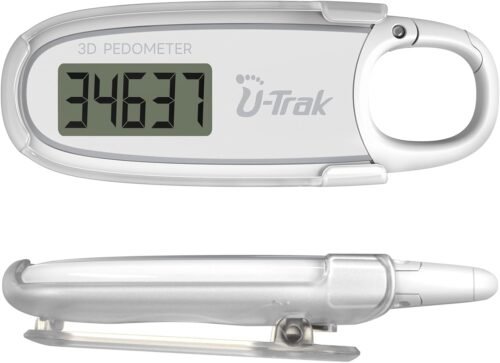 3D Pedometer for Walking with Removable Clip and Carabiner Simple Step Counter for Walking Accurate Clip On Step Tracker for Men Women Kids