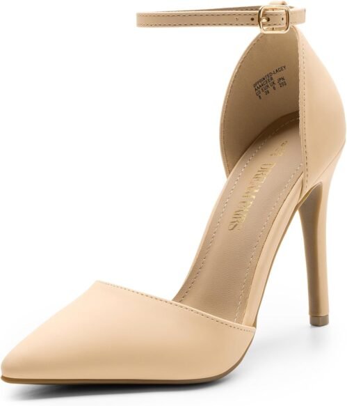 DREAM PAIRS Women’s Oppointed-Lacey Pointed Toe Ankle Strap High Heel Stiletto Pumps Wedding Dress Shoes