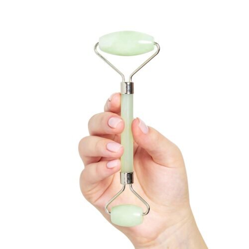 Jade Roller for Face – Improves Skin Tone and Blood Circulation – Skin Care Face Roller Reduces Under-Eye Puffiness and Dark Circles