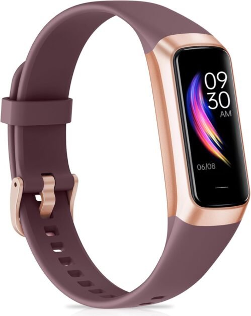 Fitness Tracker with Heart Rate, Blood Pressure, Sleep Tracking, Calorie Tracking, Activity Tracker with 1.1″ AMOLED Color Screen, Waterproof Step Tracker for Android iPhones Women Men
