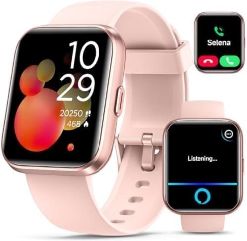 Smartwatch for Women, Compatible with Android & iPhone, 1.8” Fitness Tracker Watch with Alexa, Call & Notification Alerts, Heart Rate & Sleep Monitor, 120 Sports Modes, Waterproof Watch for Women