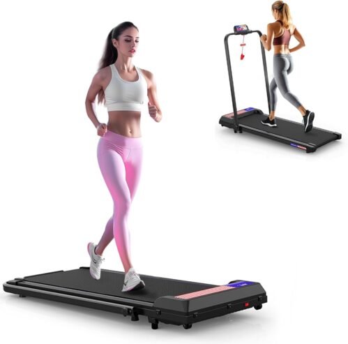 NAYSAYE 2 in 1 Treadmill, Treadmills for Home with Incline Folding, Large Screen, Walking Pad Treadmill Portable Under Desk Treadmill with Remote Control for Home and Office Use