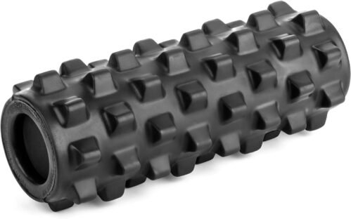 RumbleRoller – Extra Firm Textured Muscle Foam Roller Manipulates Soft Tissue Like A Massage Therapist (Black, Compact)