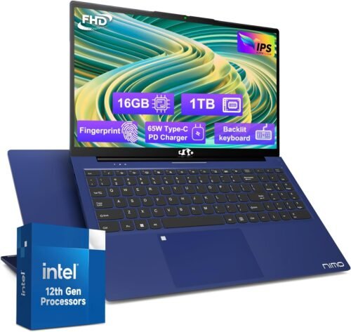 15.6-FHD-Laptop Student-Laptop, 16GB RAM 1TB SSD, Intel Pentium Quad-Core N100 Processor (Up to 3.4GHz) Backlit Keyboard Fingerprint WiFi 6 BT5.2 Business-Laptop, 2 Years Warranty Windows 11 Laptop