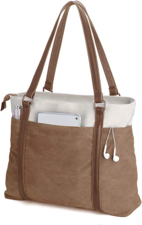 Women’s Work Bag with Laptop Compartment Zipper Pockets Teacher Totes Purse