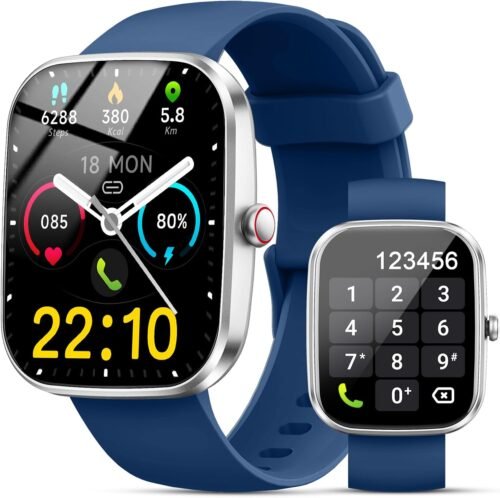 Smart Watch(Answer/Make Calls), 1.91″ Smartwatches for Men Women, Fitness Tracker with 110+ Sport Modes, IP68 Waterproof, Heart Rate/Sleep/Spo2 Monitor, Pedometer, Activity Tracker for Android iOS