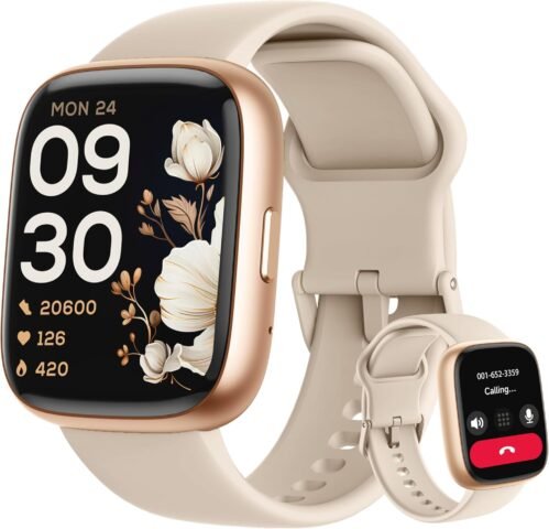 Smart Watch, Alexa Built-in, Answer/Make Calls Smart Watch Women Men, 1.83″ Smartwatch IP68 Waterproof Sports Watch, Heart Rate SpO2 Sleep Stress Monitor, Step Counter Watch for Android & iOS Phone