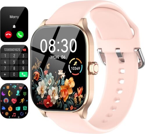 Smart Watch for Women(Answer/Make Call), 1.85″ HD Smartwatch, Fitness Tracker with 100+ Sport Modes, IP68 Waterproof, Heart Rate/Sleep/Spo2 Monitor, Activity Tracker for Android and iPhone