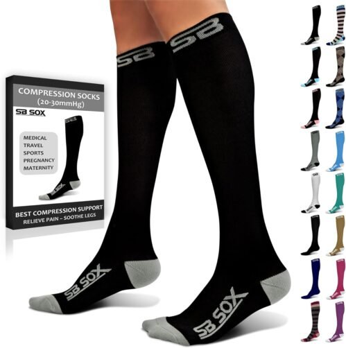 SB SOX Compression Socks for Men & Women (20-30 mmHg) – Best Support Stockings for Travel, Medical, and Sports – Perfect for Everyday Wear