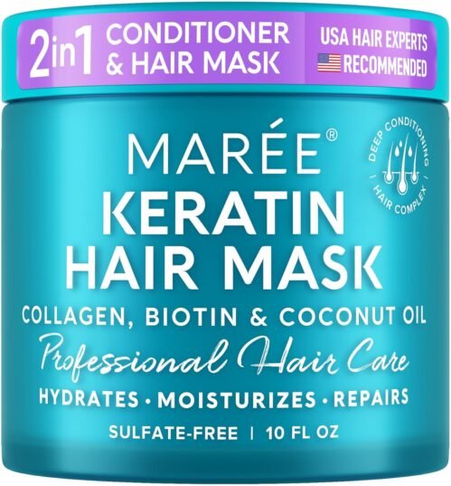 MAREE Hair Mask for Damaged Hair – Keratin Treatment Conditioner – Extremely Deep Conditioning Mask, Hydrating & Repairing, Keratina Mascarilla Para el Cabello