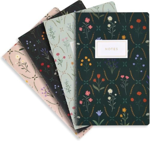 ZICOTO Aesthetic Journal Notebook Set of 4 For Women – Cute College Ruled A5 Journaling Notebooks with Lined Pages – Perfect For Writing And Staying Organized at Work or School