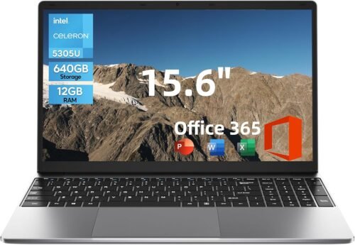 jumper Laptop, 12GB RAM 640GB Storage, 5305U Processor, Office 365-1 Year, 15.6 Inch Computer, FHD IPS Screen, 38Wh Battery, 2 Stereo Speakers, USB3.0 * 2, Type-C, WiFi-5.