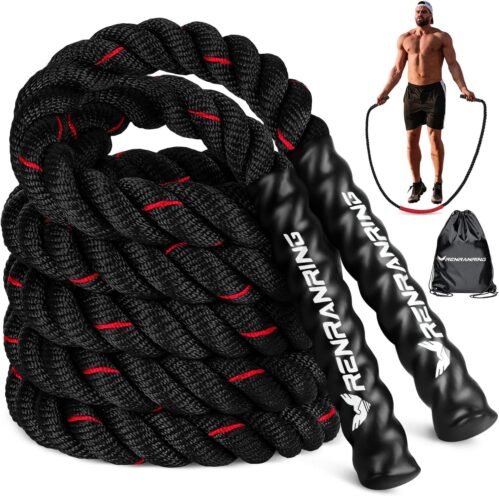 Jump Rope, 3lb 4lb 5lb Weighted Jump Rope for Fitness, 9.8ft Heavy Exercise Jumping Ropes, Adult Skipping Rope for Men Women Improve Strength,Building Muscle,Boxing,Home Workout Equipment,Gym Gift