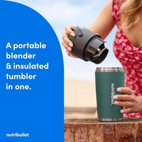 nutribullet Flip Portable Blender with Insulated Cup, Eucalyptus, NBPB50350EUC