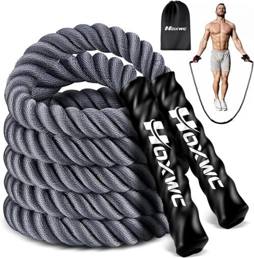 Jump Rope, Weighted Jump Rope for Fitness, Heavy Skipping Ropes for Men Women Kids, Home Gym Workout Equipment Set, Suitable for Boxing, Cardio, Training Muscles, Full Body Exercise Weight Loss at Home