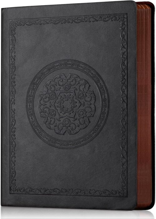 2025 Leather Vintage Journal Notebook,300 Pages,Leather Softcover Lined Journal Notebooks for Women Men,Notebook Journals for Writing Travel,Business,Office,5.7” X 8.3”,Black